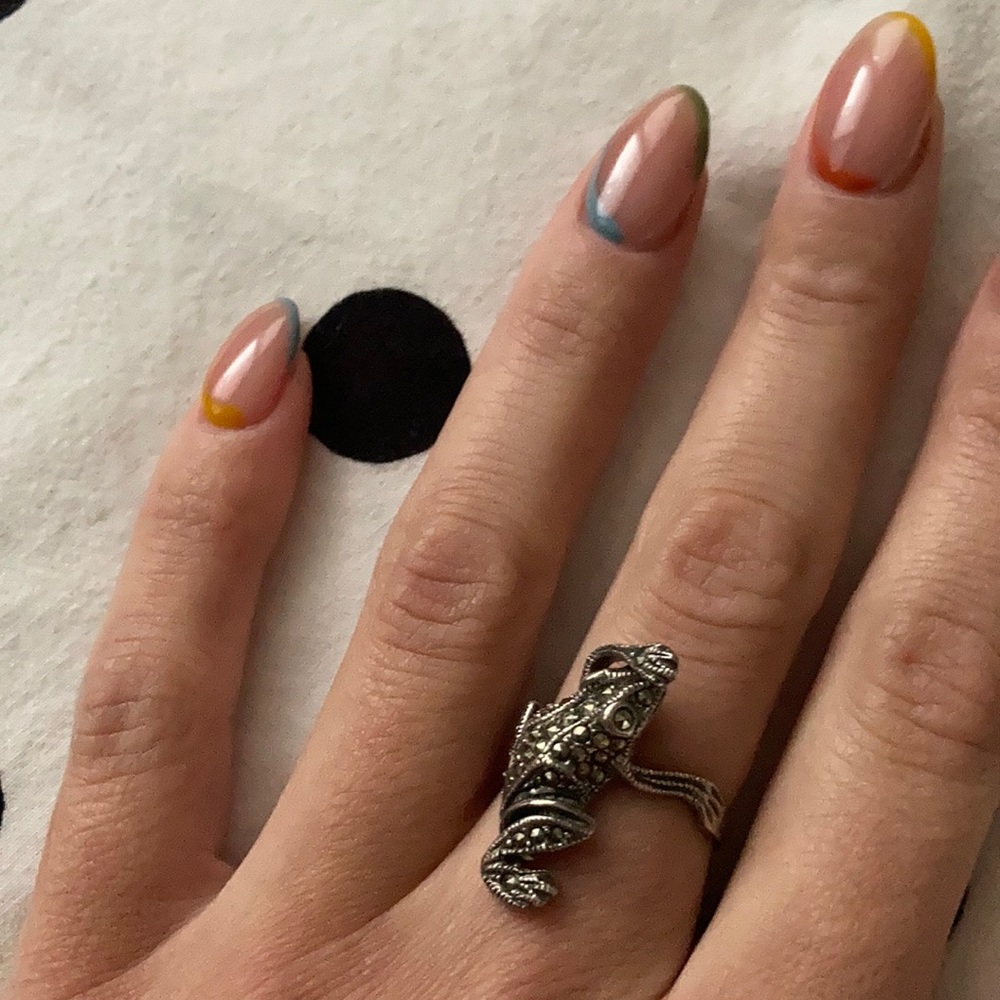 Sterling Silver Leaping Frog Ring - image 3